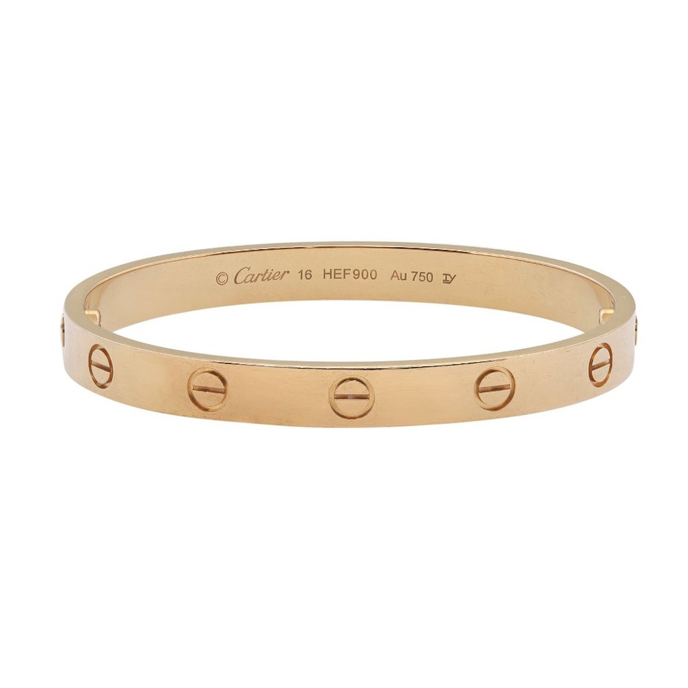 Cartier Love Bracelet 18K Yellow Gold Size 16 New Style - Picture 2 of 7